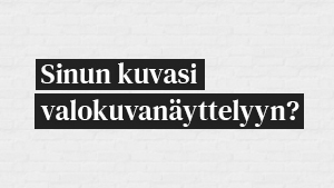 Ilmoitus virtuaaliseen valokuvanäyttelyyn ilmoittautumisesta