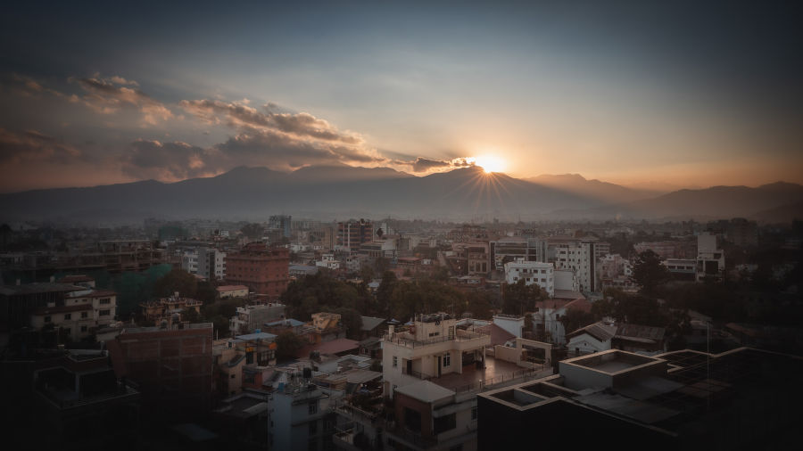 Valokuvaajan Janne Teivonen ottama kuva suurkaupungista Kathmandu Nepalissa.